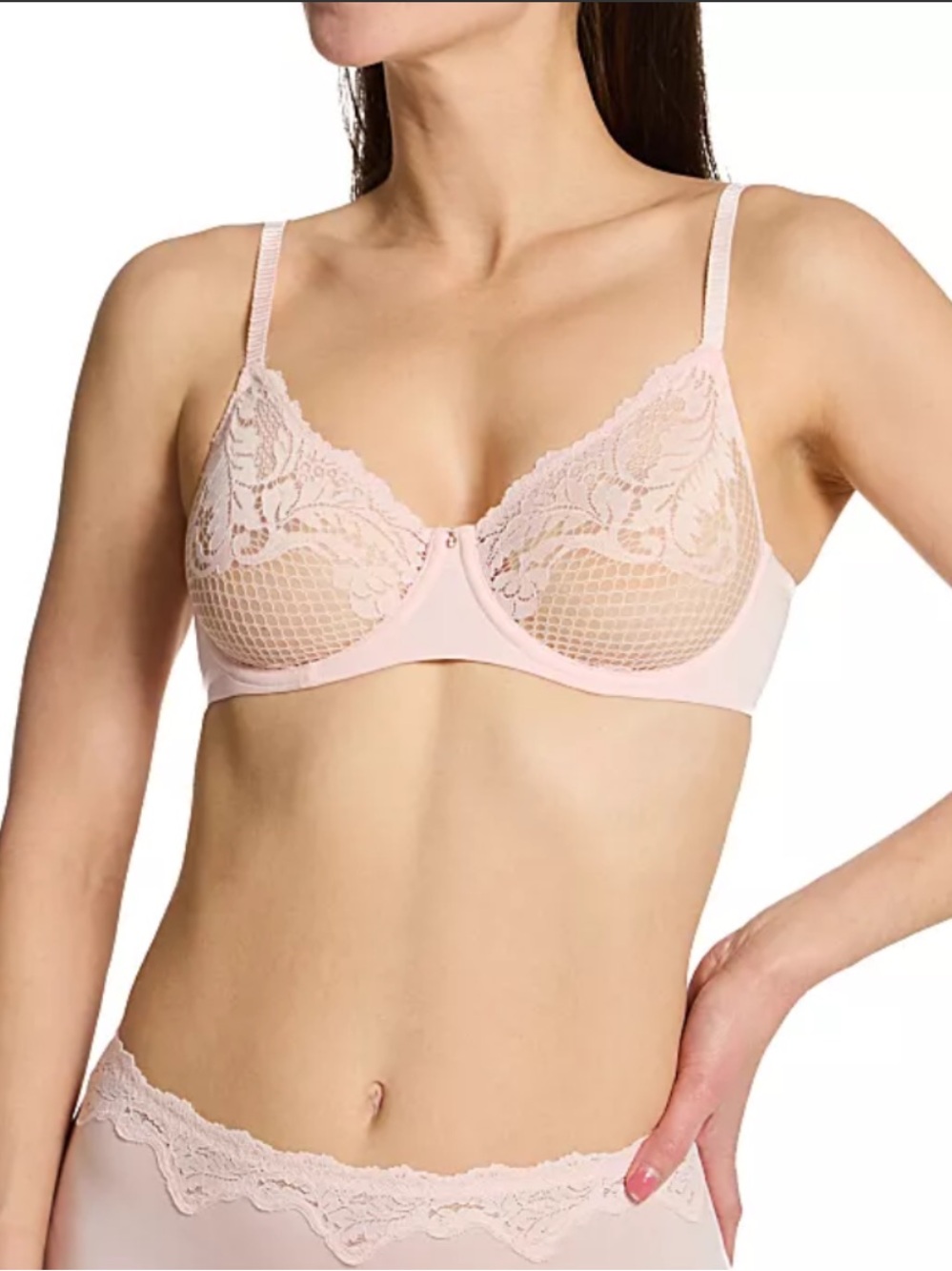 Le Mystere Lace Underwire Bra in Pale Pink cameo